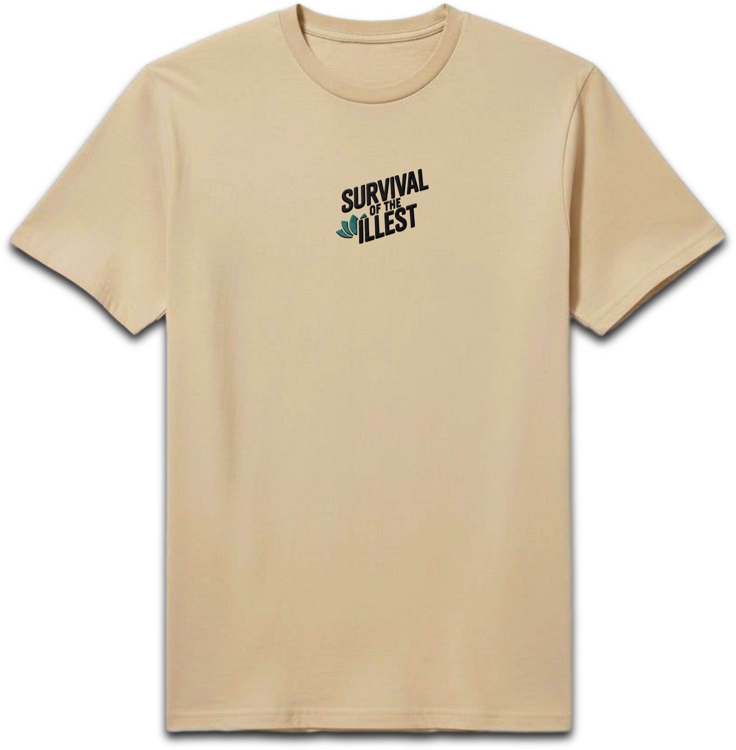 Survival of the Illest T-Shirt – Minimal Lotus Logo Embroidery style print| Premium Streetwear