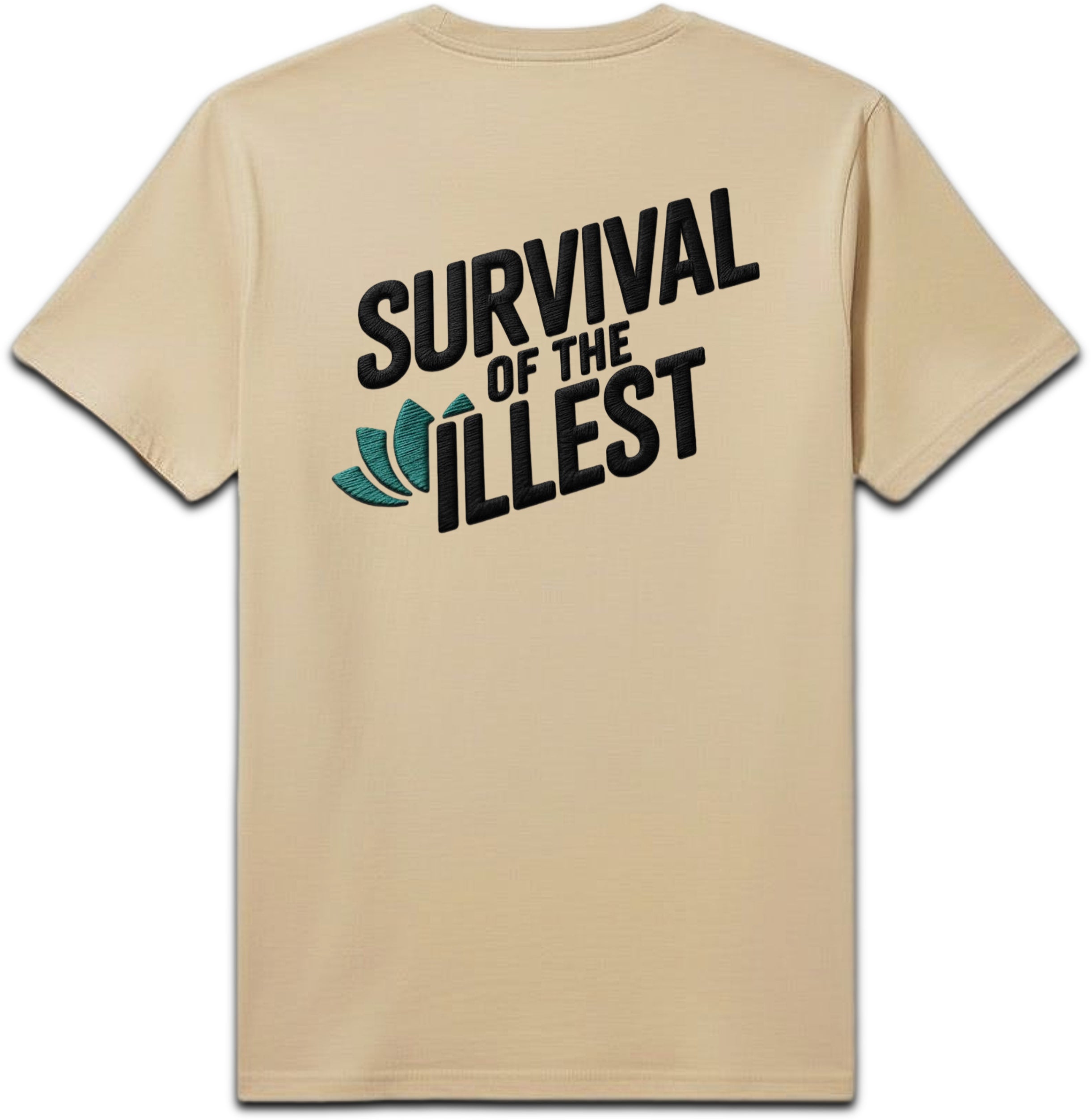 Survival of the Illest T-Shirt – Minimal Lotus Logo Embroidery style print| Premium Streetwear