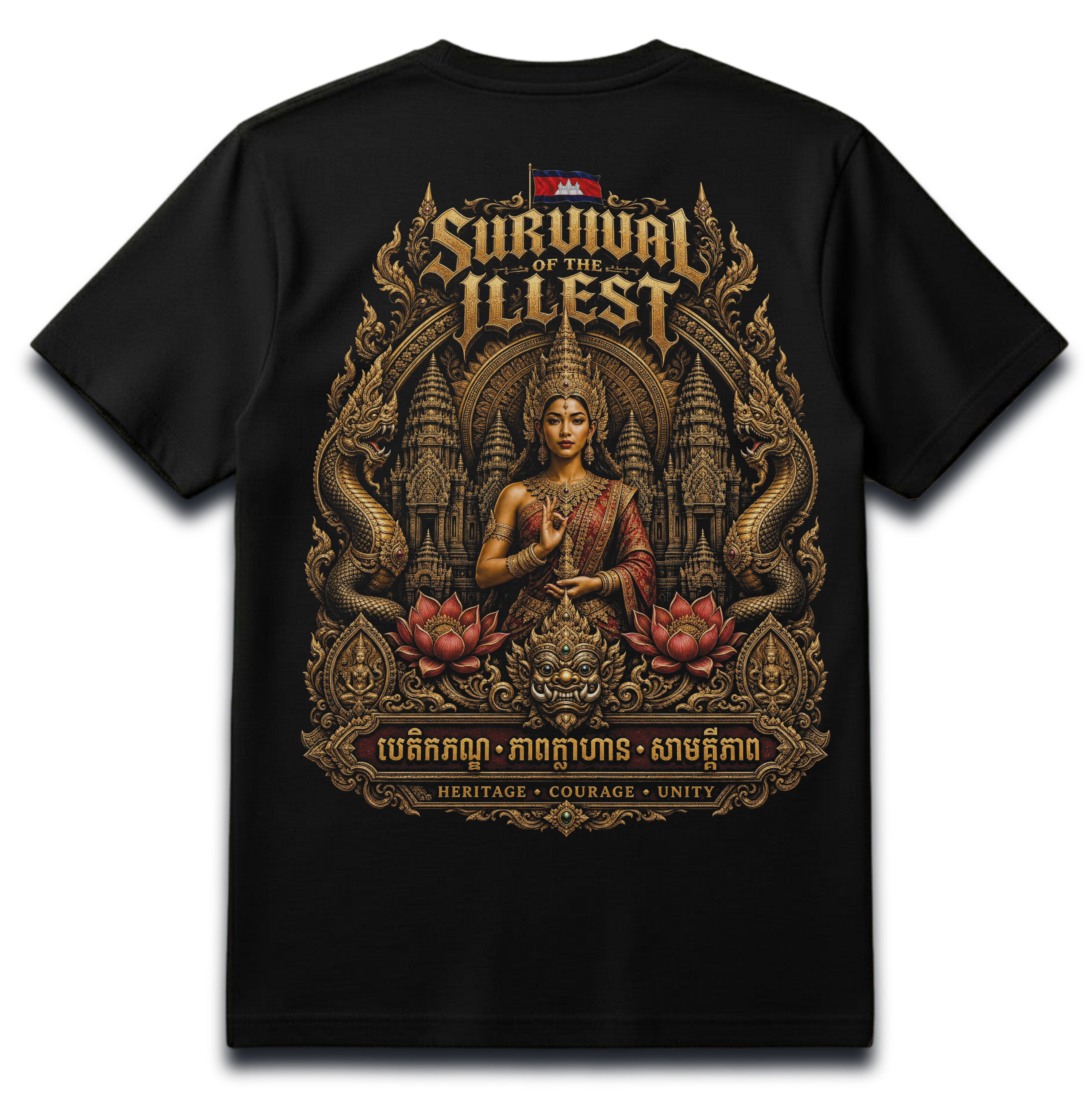 🇰🇭 Cambodian Heritage Goddess Nāga T-Shirt | Khmer Heritage Edition | SURVIVAL OF THE ILLEST