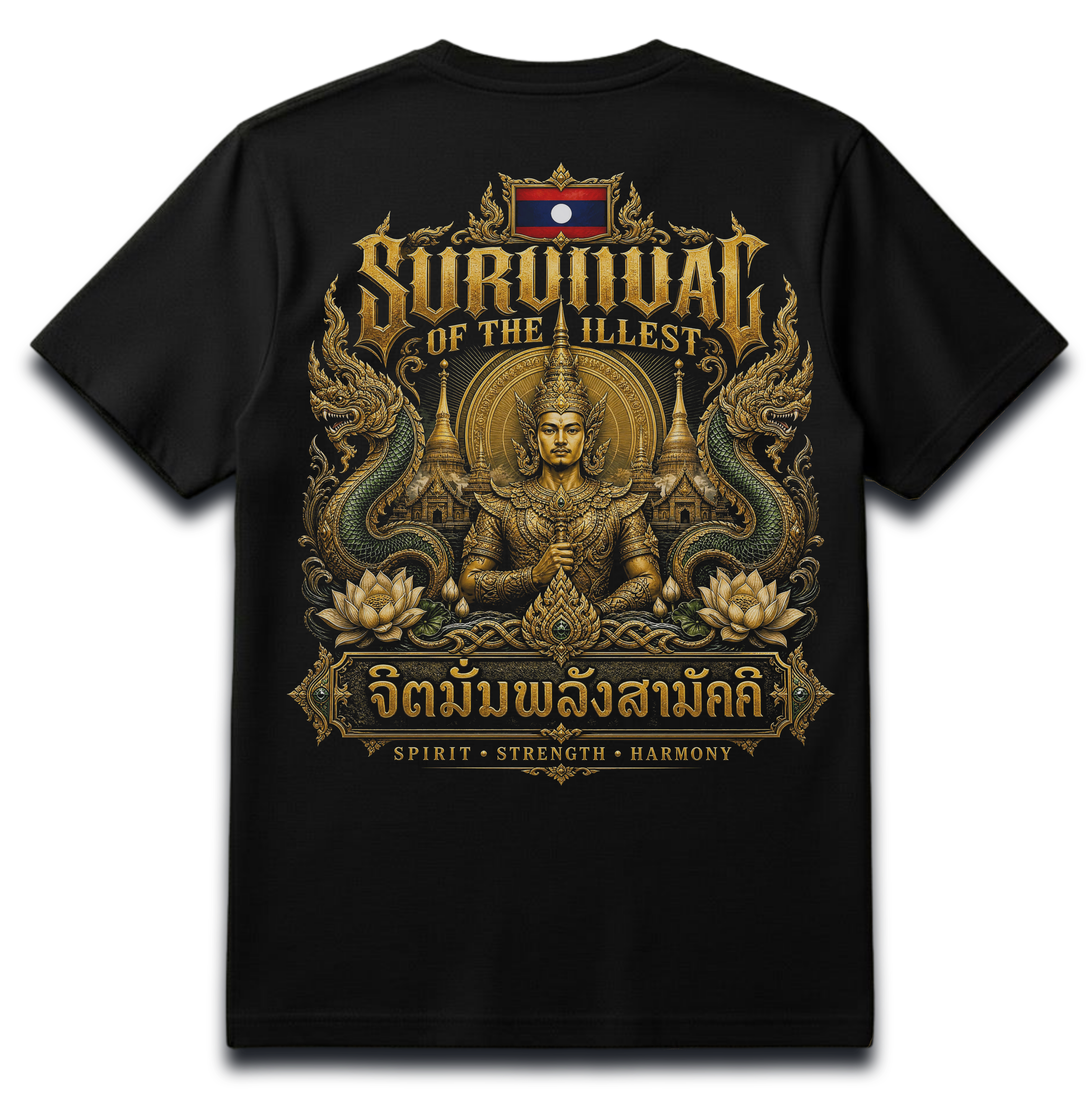 🇱🇦 Lao Guardian Warrior Nāga T-Shirt | Lao Heritage Edition | SURVIVAL OF THE ILLEST