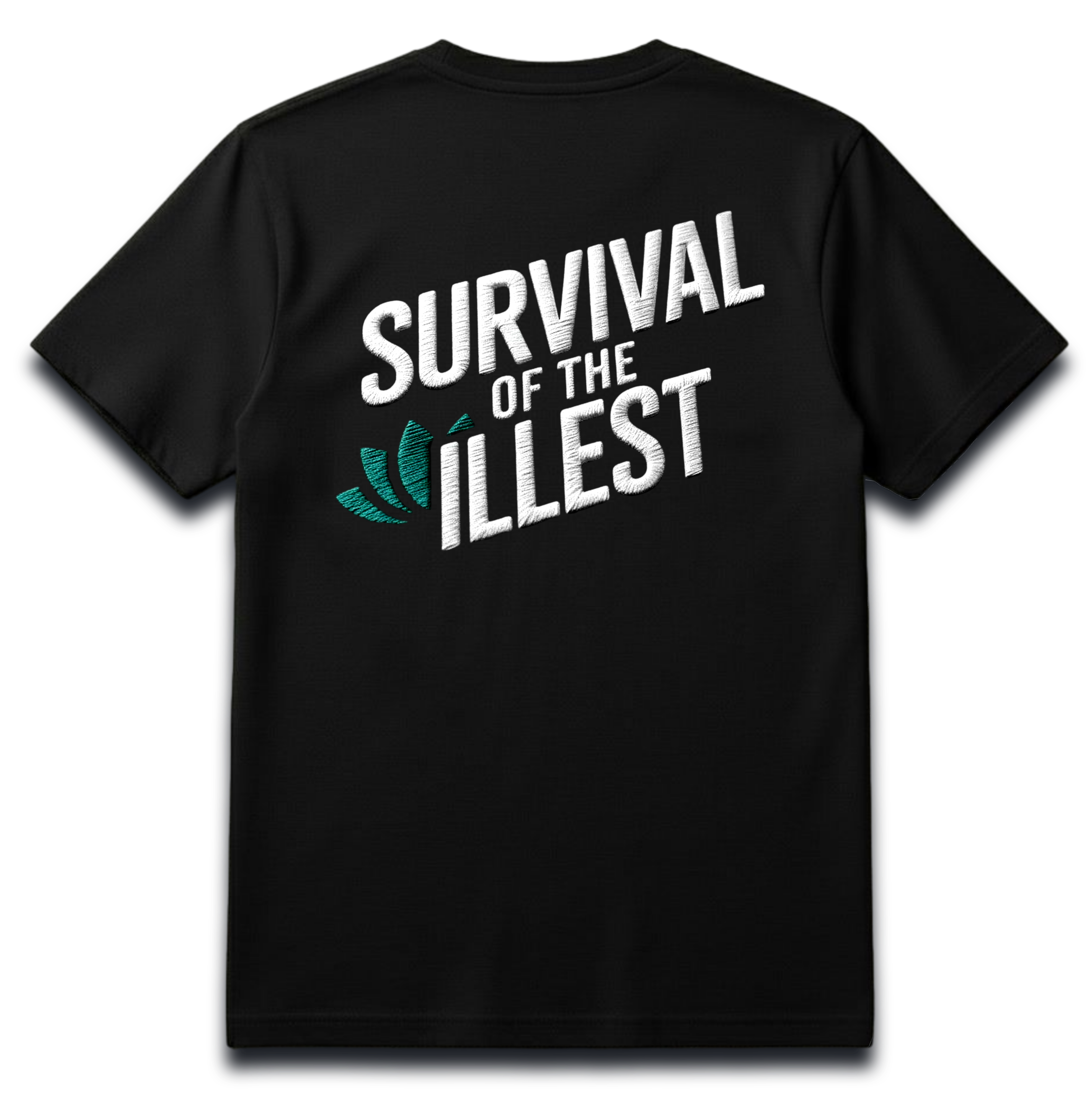 Survival of the Illest T-Shirt – Minimal Lotus Logo Embroidery style print| Premium Streetwear