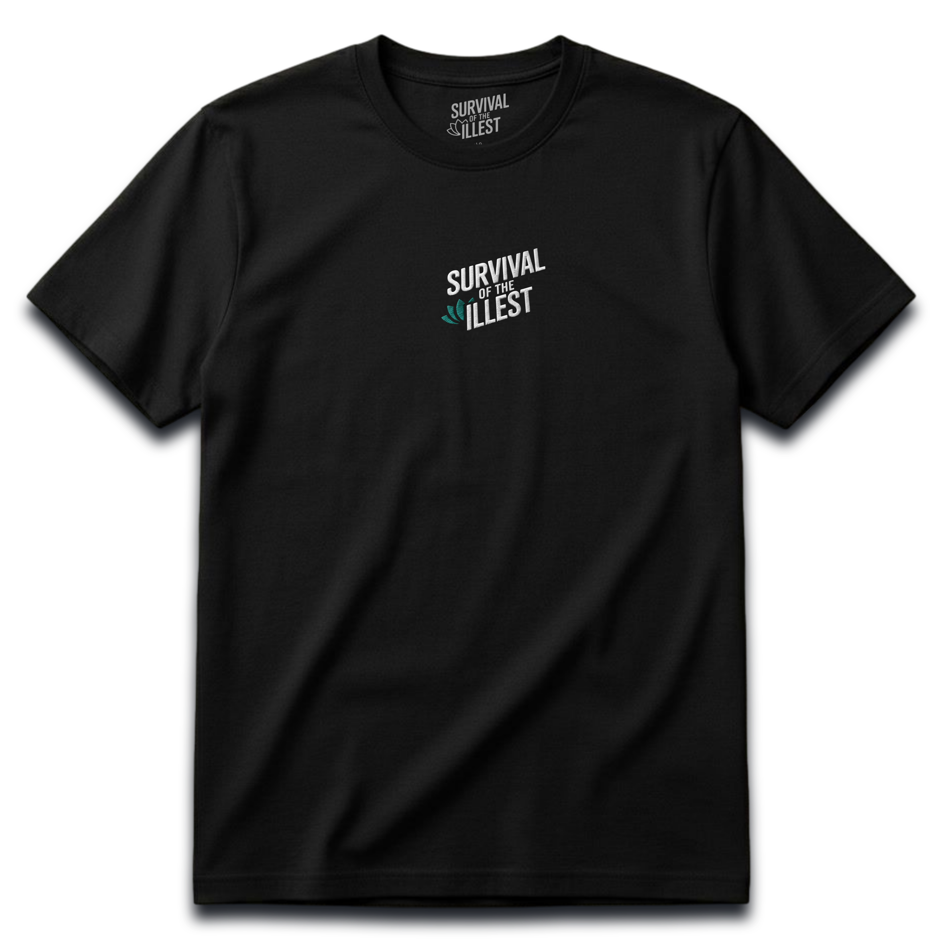 Survival of the Illest T-Shirt – Minimal Lotus Logo Embroidery style print| Premium Streetwear