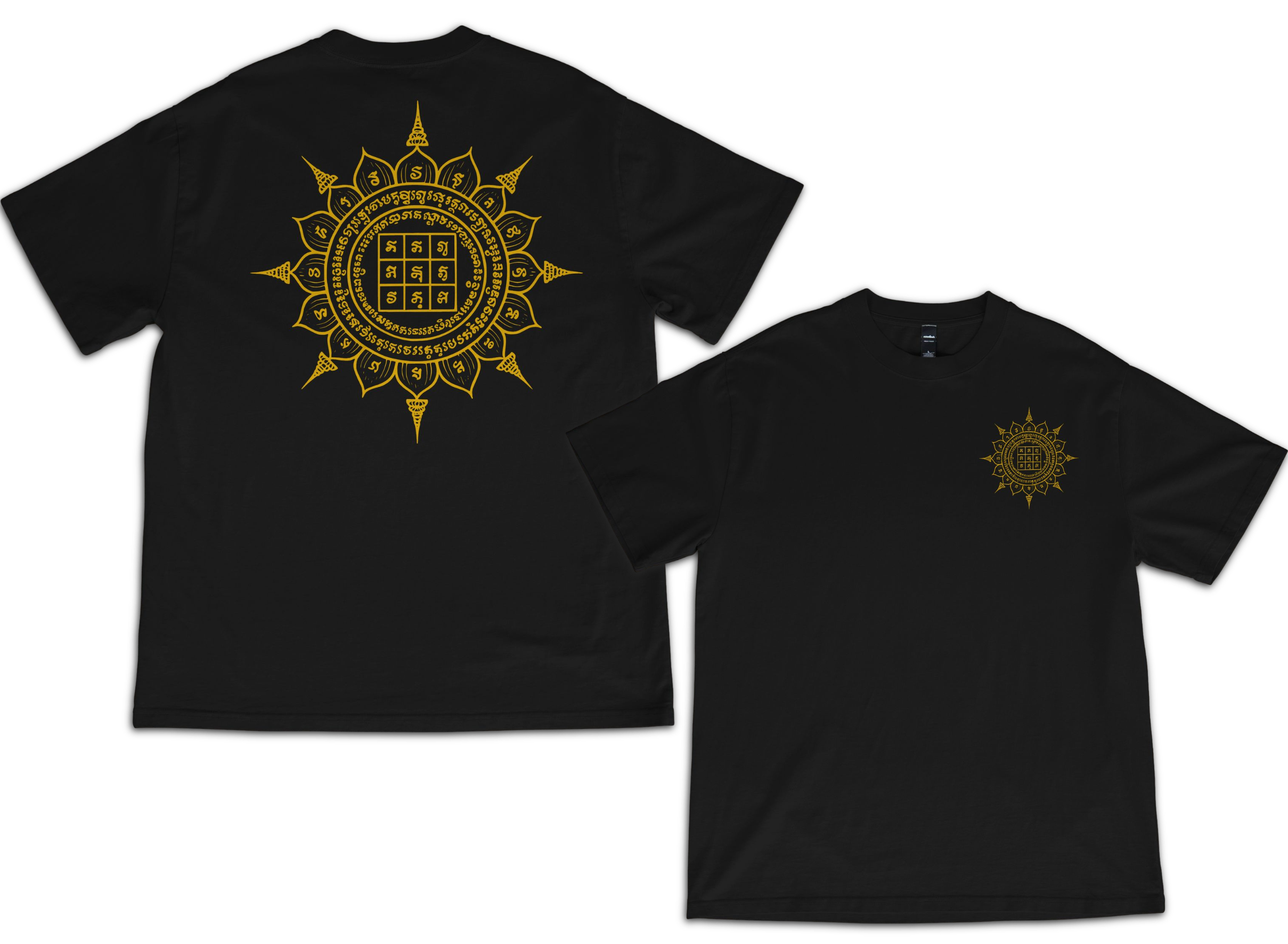 Cambodian Sacred Lotus Mandala Sak Yant Tee